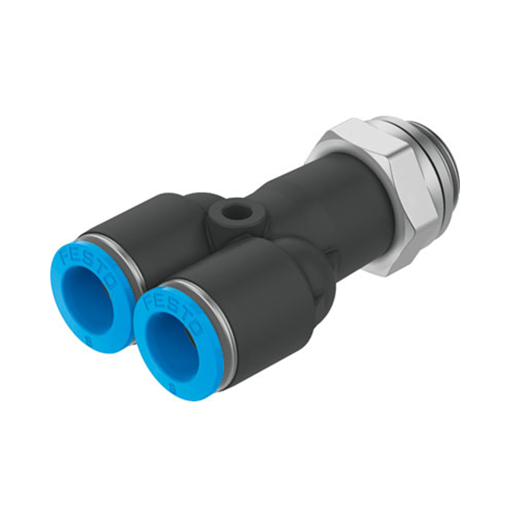 QSY-1/4-4 Y-образное соединение с цанговым зажимом и резьбой